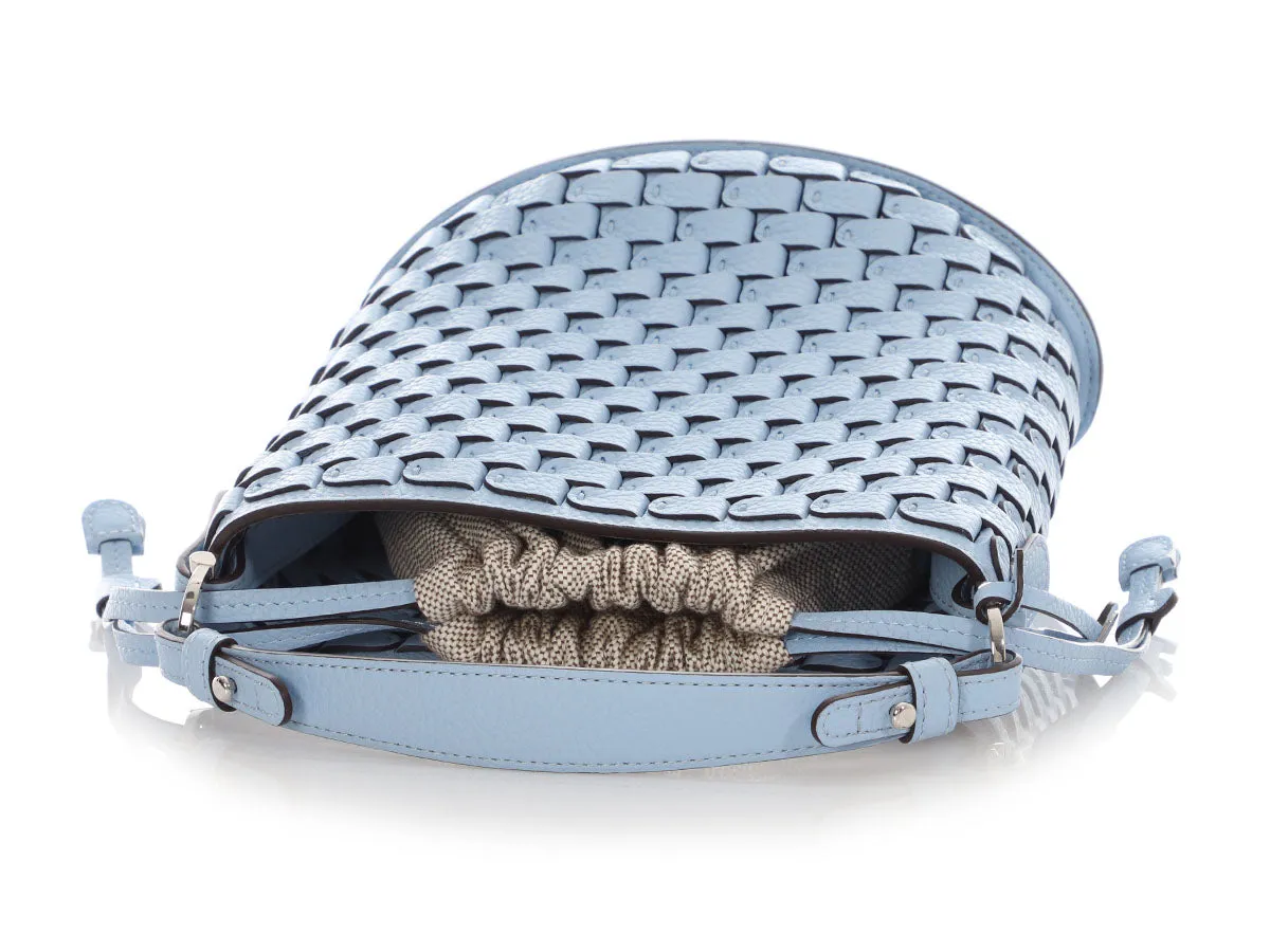 Delvaux Mini Azure Calfskin Arsenal Pin Bucket Bag