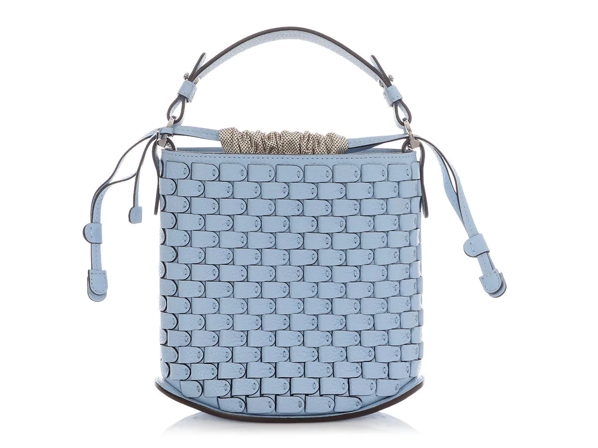 Delvaux Mini Azure Calfskin Arsenal Pin Bucket Bag