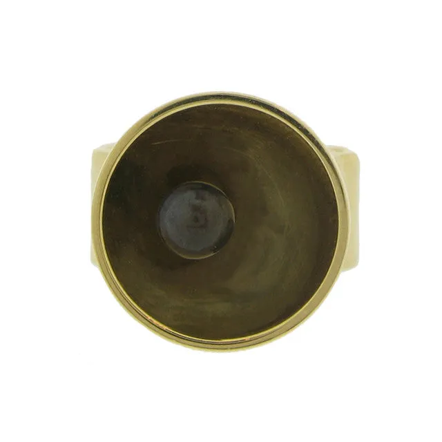 Dinh Van 1970s 18KT Yellow Gold Labradorite Ring