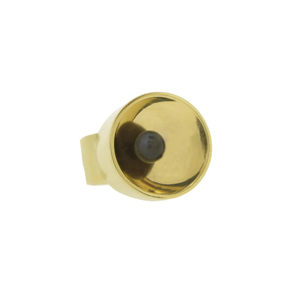 Dinh Van 1970s 18KT Yellow Gold Labradorite Ring