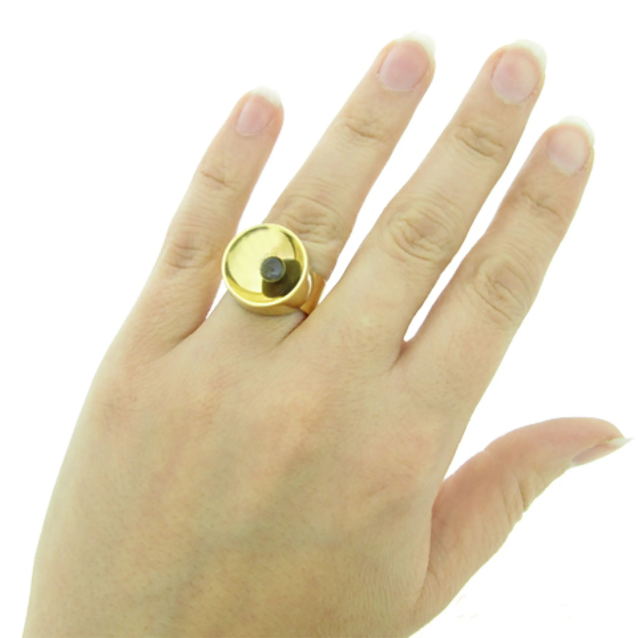 Dinh Van 1970s 18KT Yellow Gold Labradorite Ring