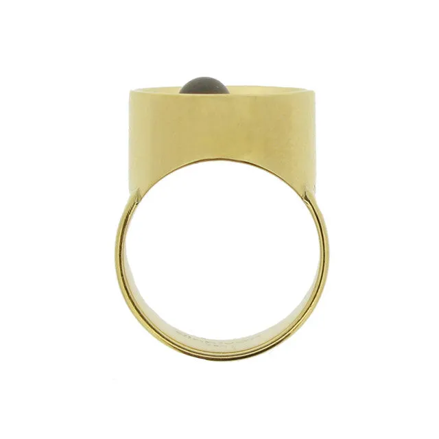 Dinh Van 1970s 18KT Yellow Gold Labradorite Ring