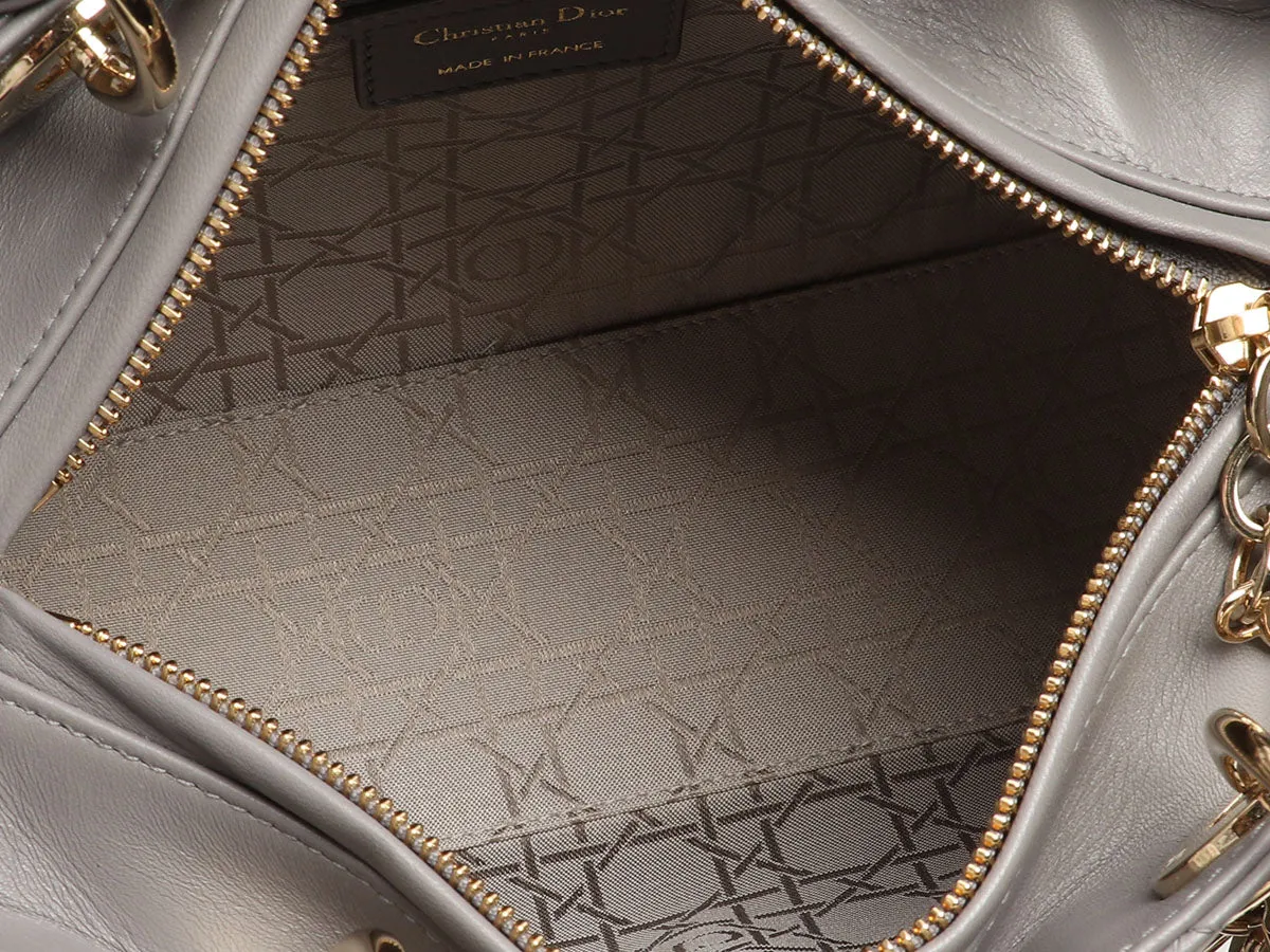 Dior Medium Iron Gray Lambskin Lady Dior