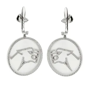 Enigma by Bvlgari Panther Diamond Rock Crystal 18k White Gold Earrings