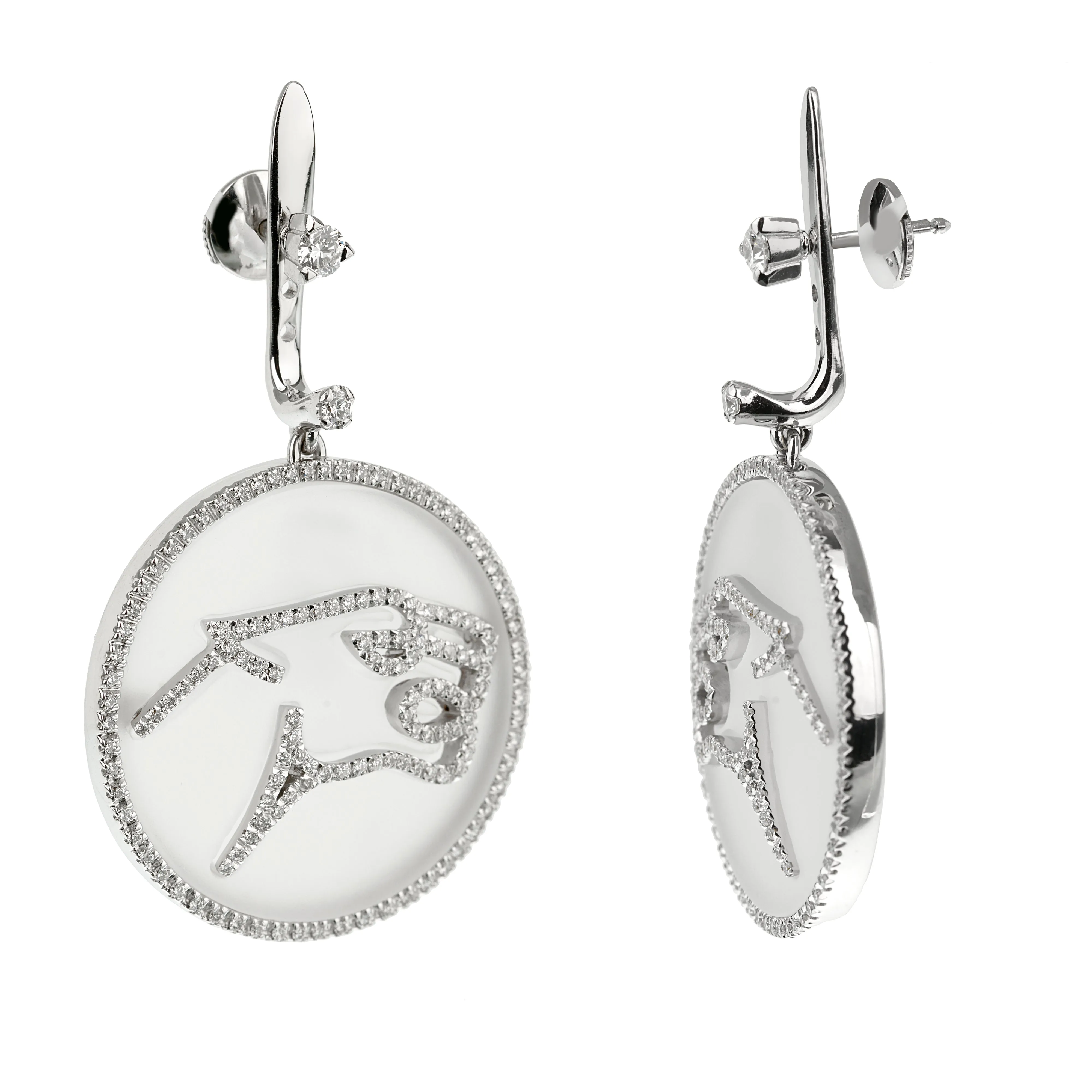 Enigma by Bvlgari Panther Diamond Rock Crystal 18k White Gold Earrings