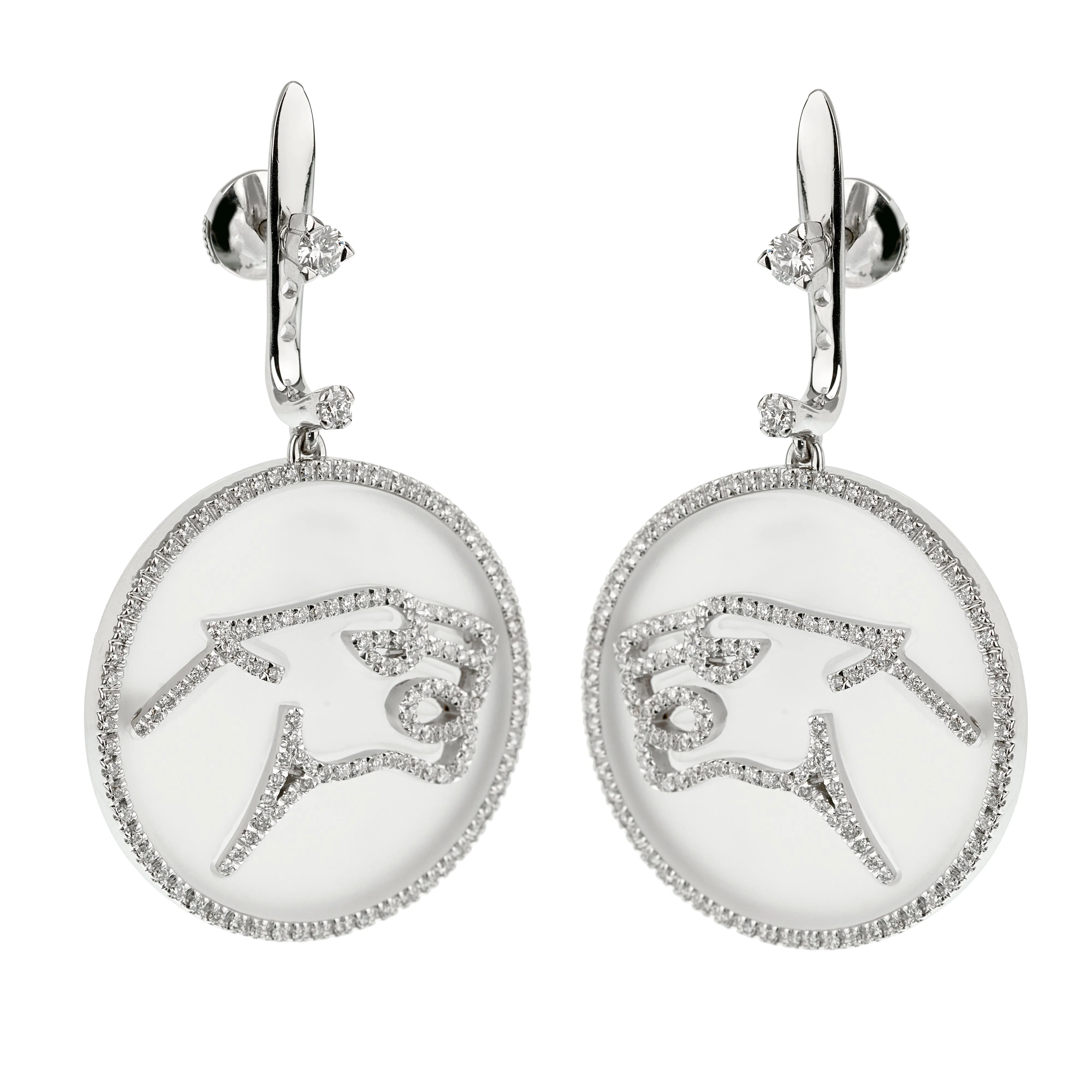 Enigma by Bvlgari Panther Diamond Rock Crystal 18k White Gold Earrings