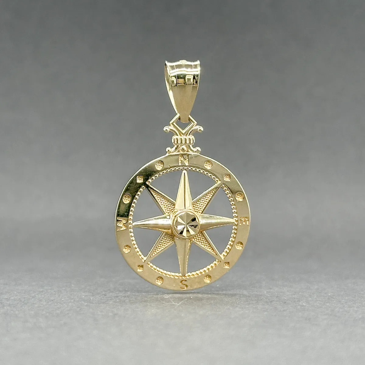 Estate 10K Y Gold Compass Pendant