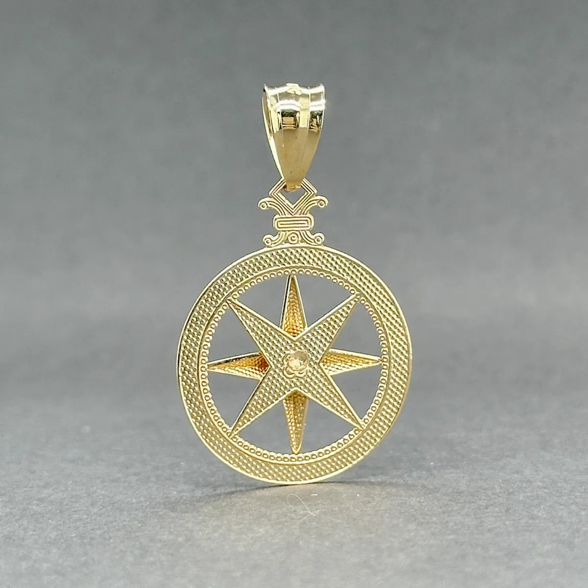 Estate 10K Y Gold Compass Pendant