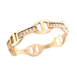 Estate 14k and Diamond Anchor Link Ring