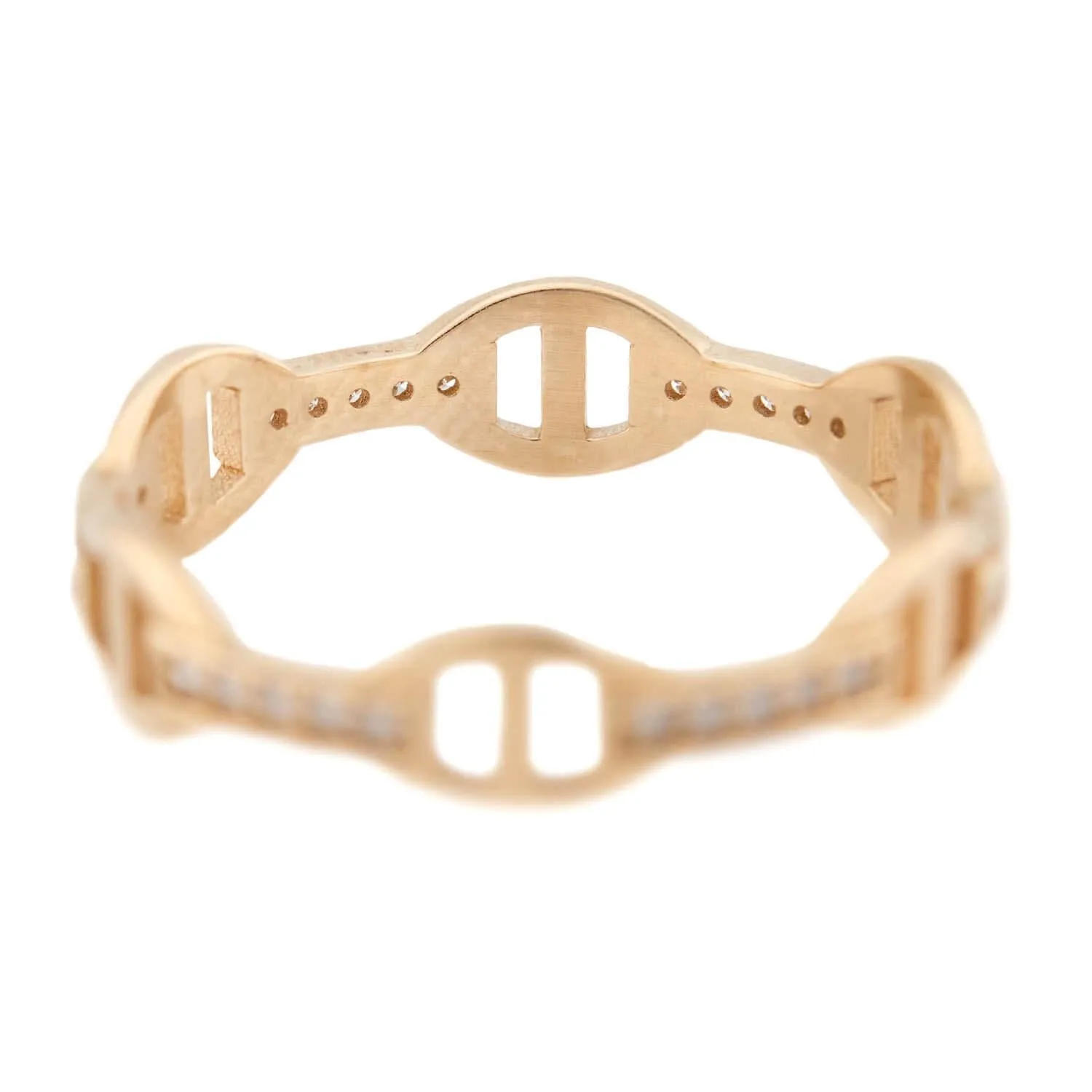 Estate 14k and Diamond Anchor Link Ring