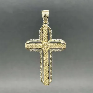 Estate 14K TT Gold 40.50mm Cross Pendant