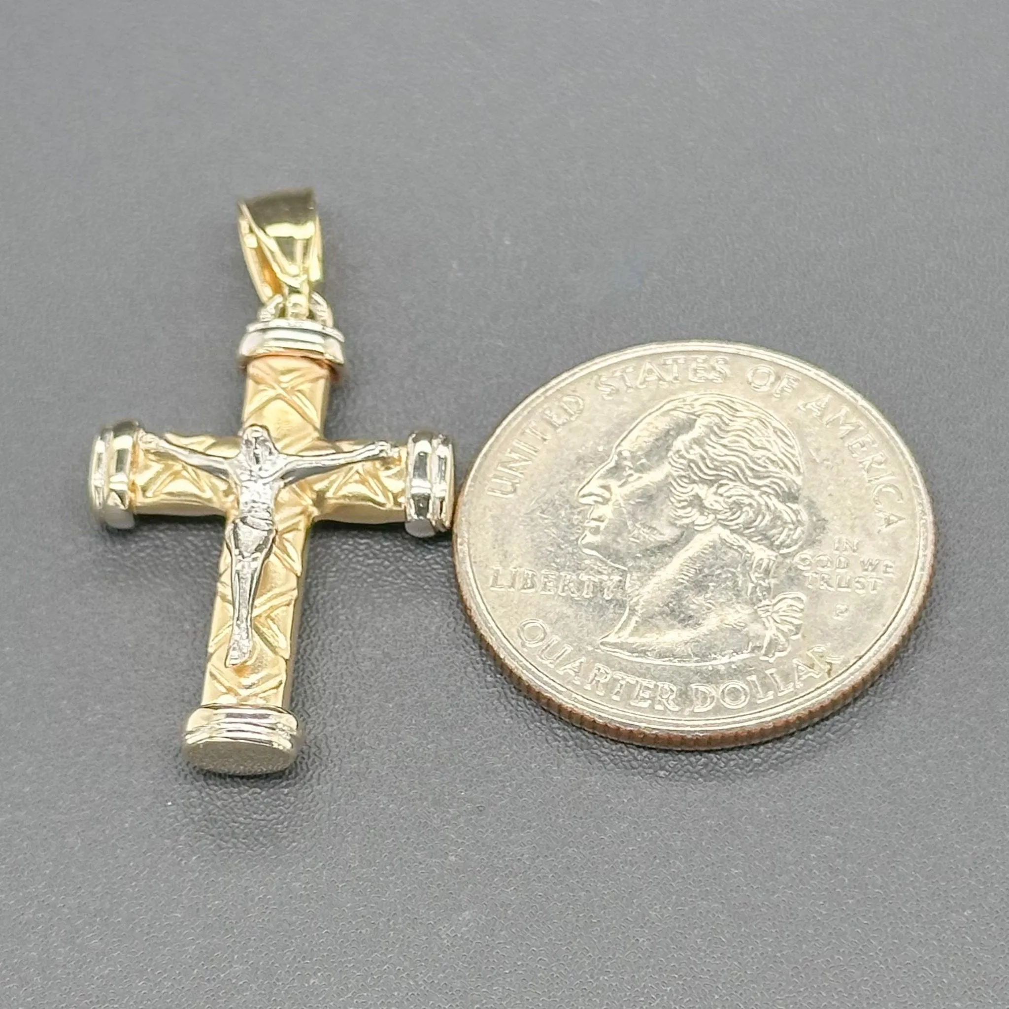 Estate 14K TT Gold Crucifix