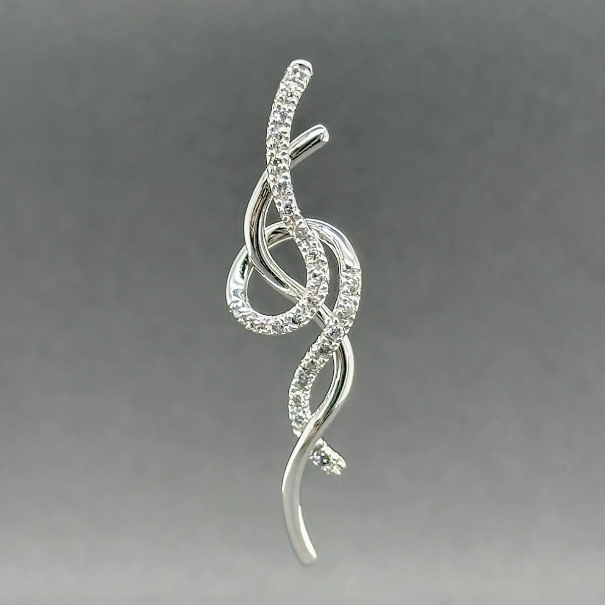 Estate 14K W Gold 0.16ctw Diamond Abstract Pendant