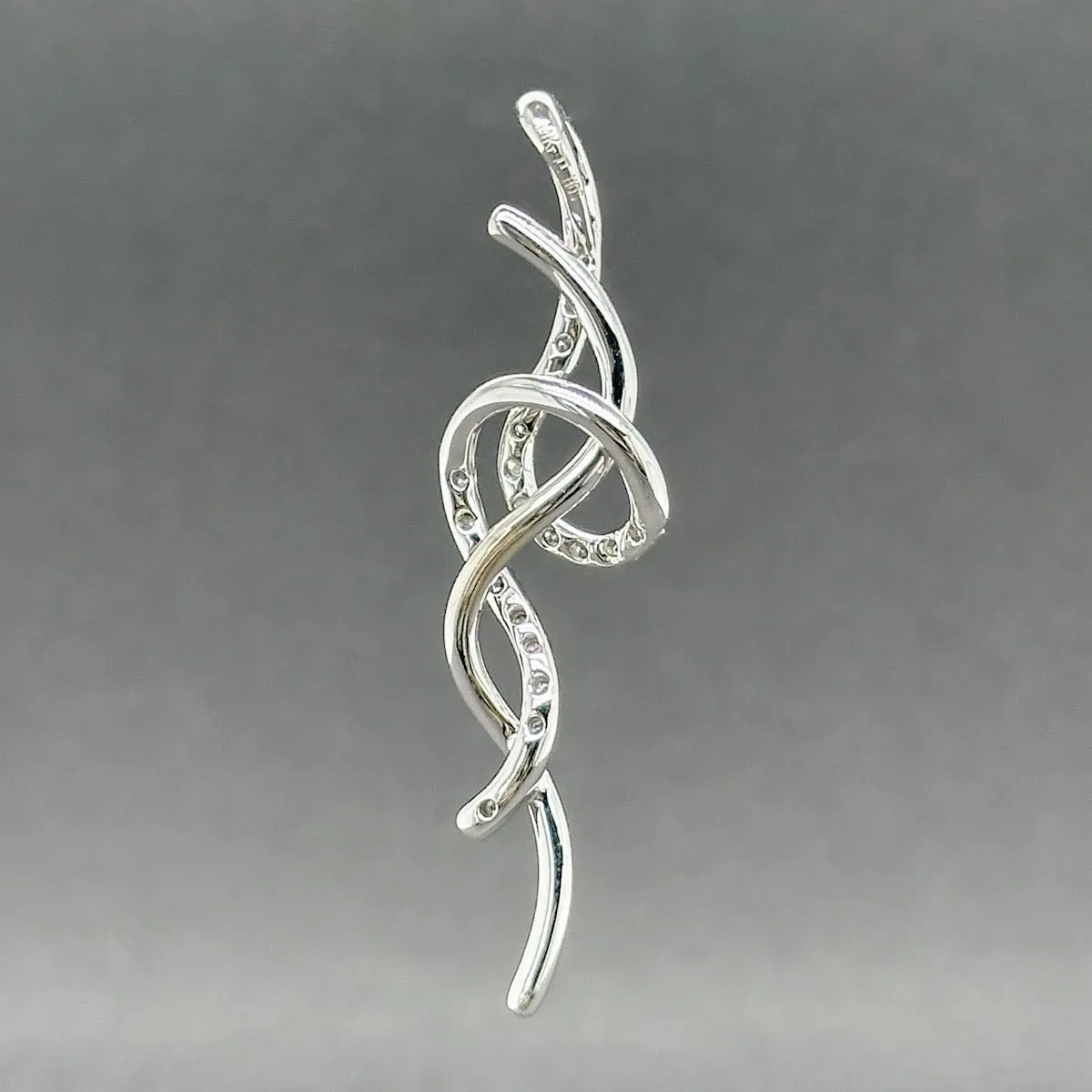 Estate 14K W Gold 0.16ctw Diamond Abstract Pendant