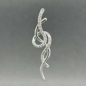 Estate 14K W Gold 0.16ctw Diamond Abstract Pendant