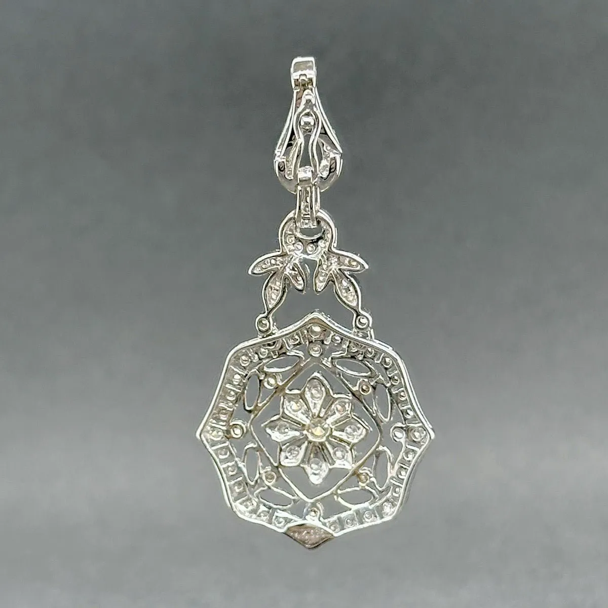 Estate 14K W Gold 0.37ctw G-H/SI1-2 Diamond Enhancer Pendant