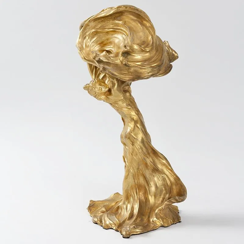 Franois-Raoul Larche Lighted Gilt Bronze Sculpture of Loe Fuller