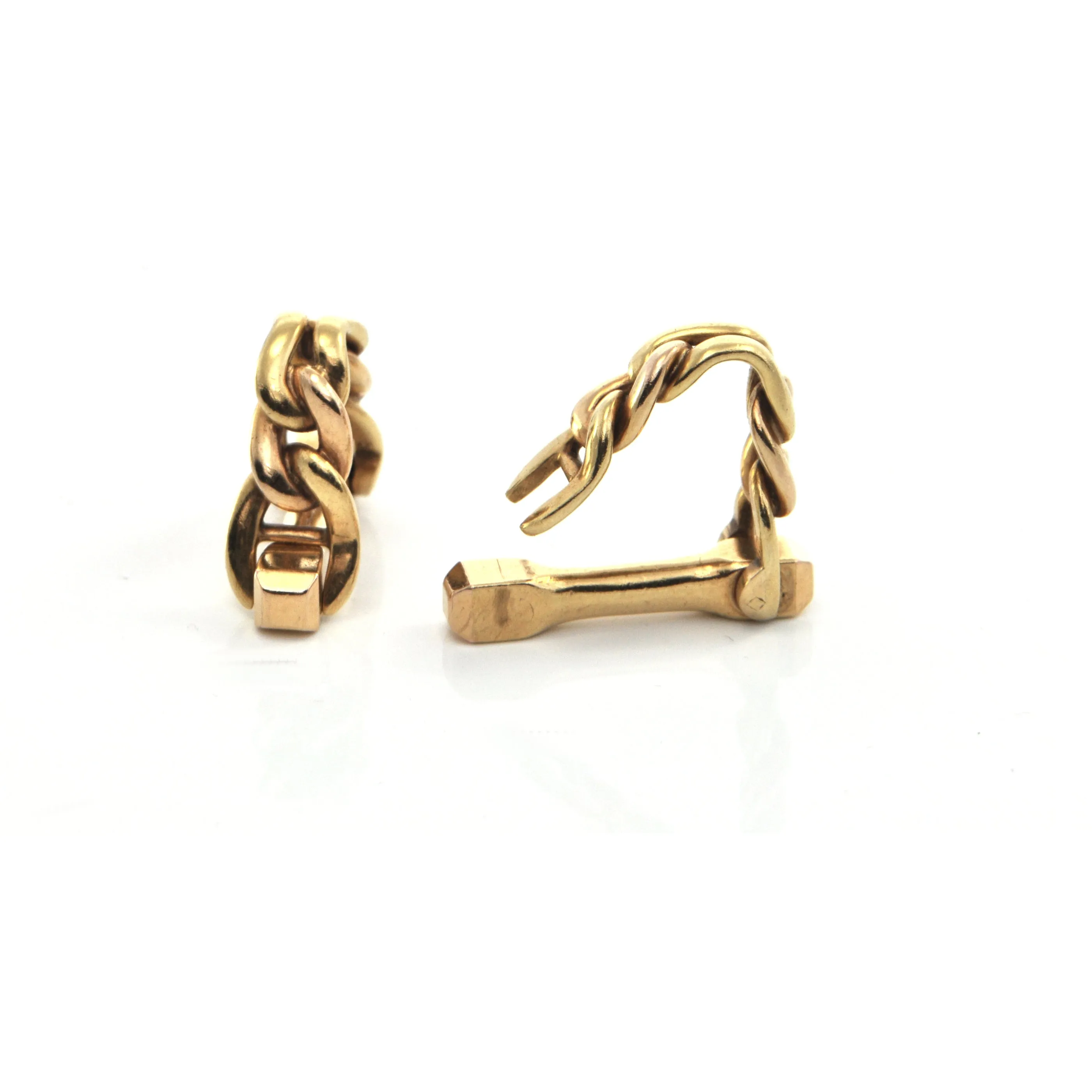 French 18K Chain Link Cufflinks
