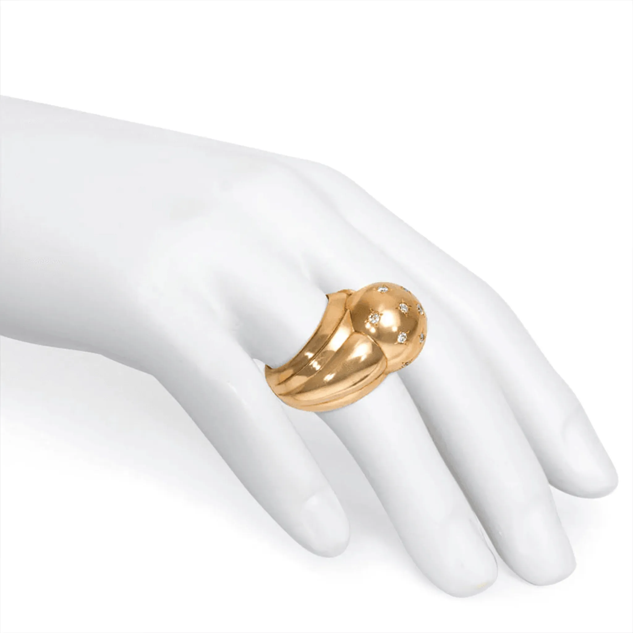 French Retro 18KT Rose Gold Diamond Ring