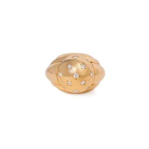 French Retro 18KT Rose Gold Diamond Ring