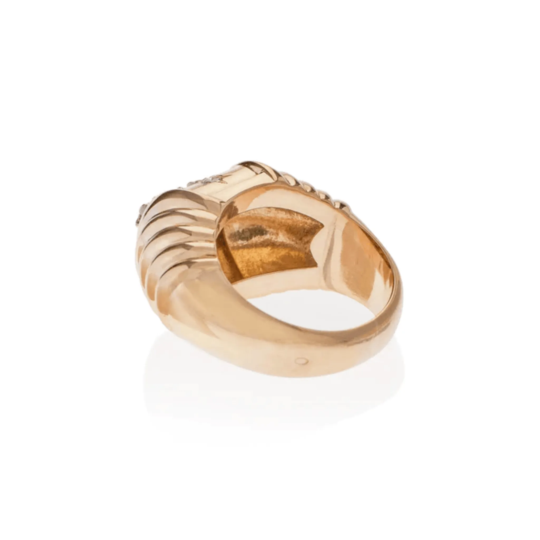 French Retro 18KT Yellow Gold Diamond Ring