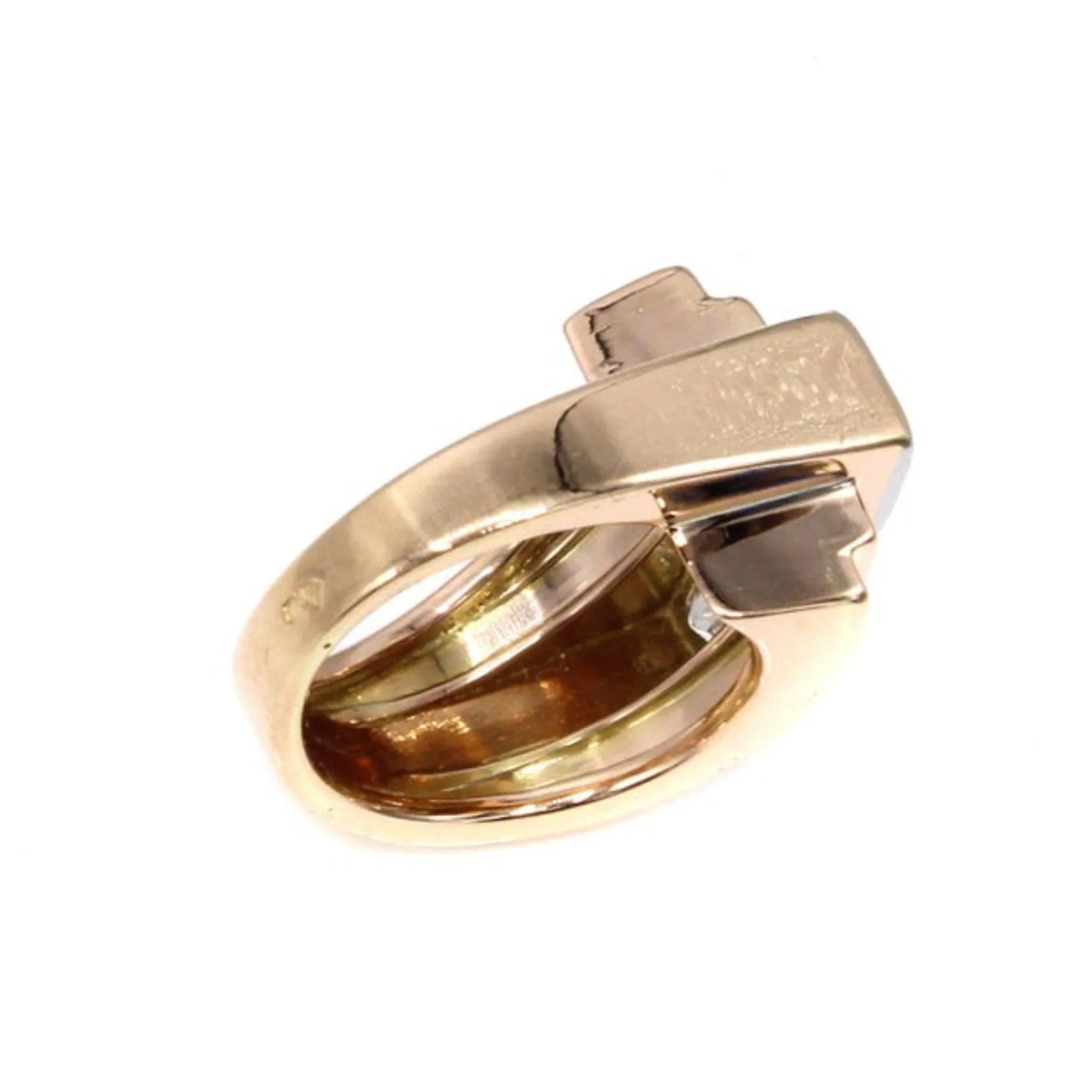 French Retro Platinum & 18KT Rose Gold Diamond Ring