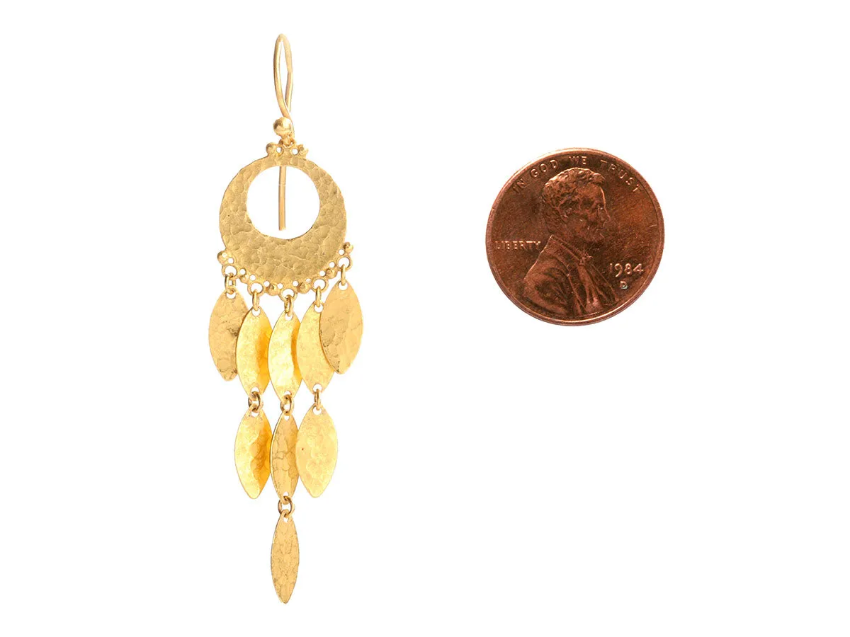 Gurhan 24K Yellow Gold Willow Chandelier Drop Pierced Earrings