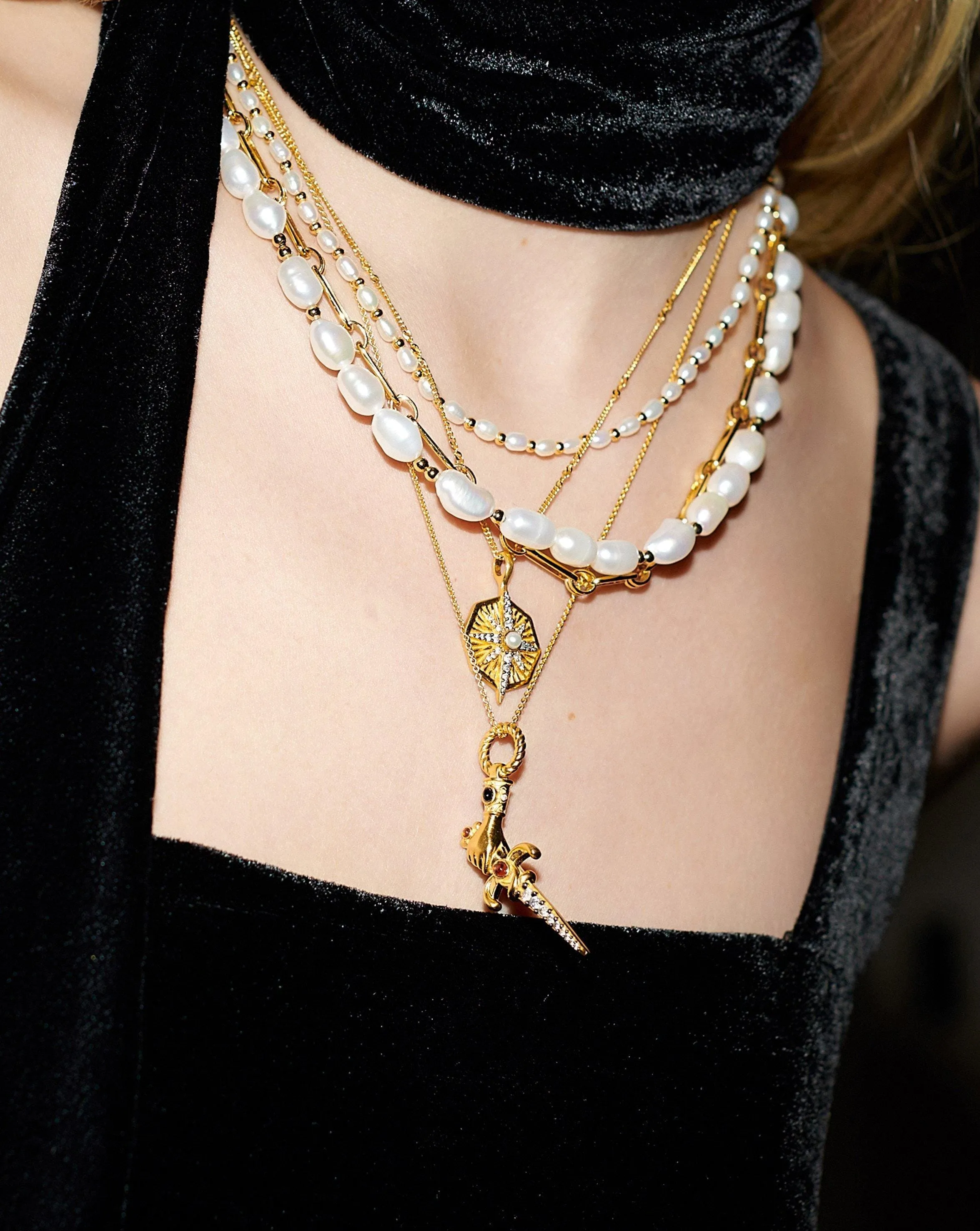 Harris Reed Star of the Show Pearl Necklace | 18k Gold Plated/Pearl