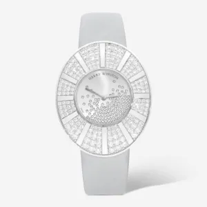 Harry Winston Talk To Me 18K White Gold Quartz Ladies Watch TTMQHM33WW011