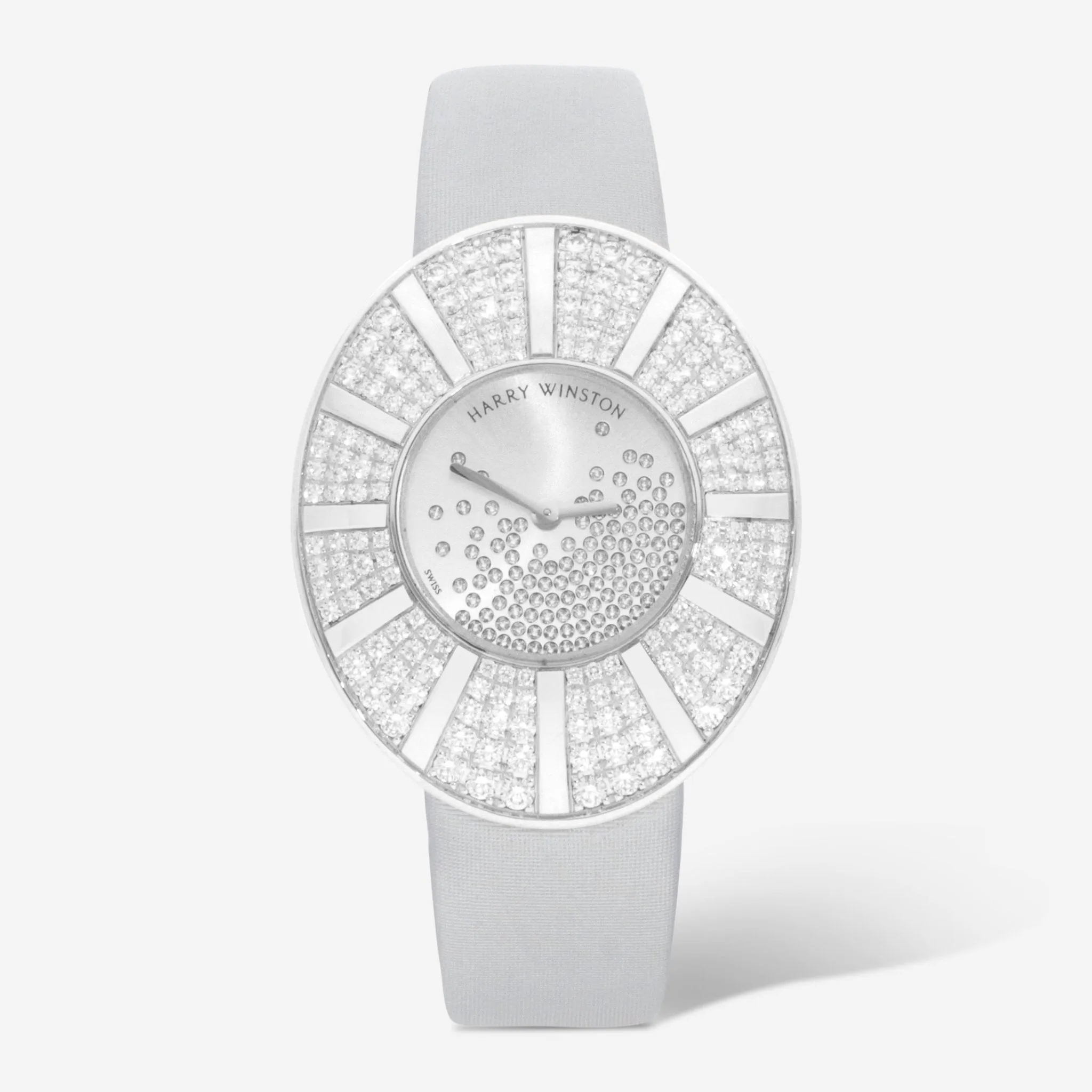 Harry Winston Talk To Me 18K White Gold Quartz Ladies Watch TTMQHM33WW011
