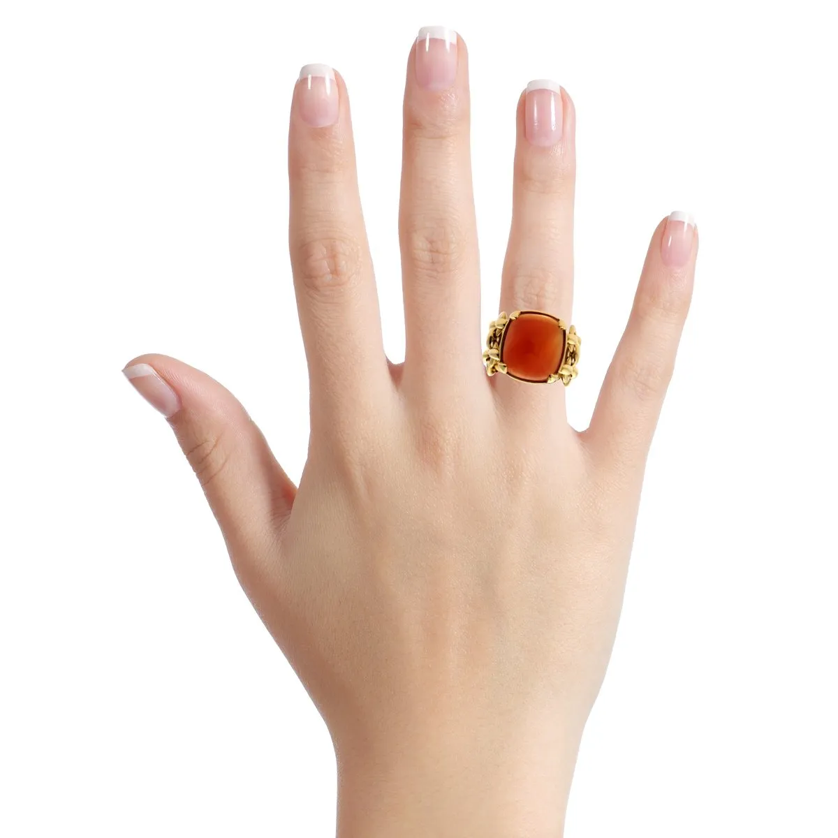 Hermes Sugar Loaf Carnelian Gold Ring