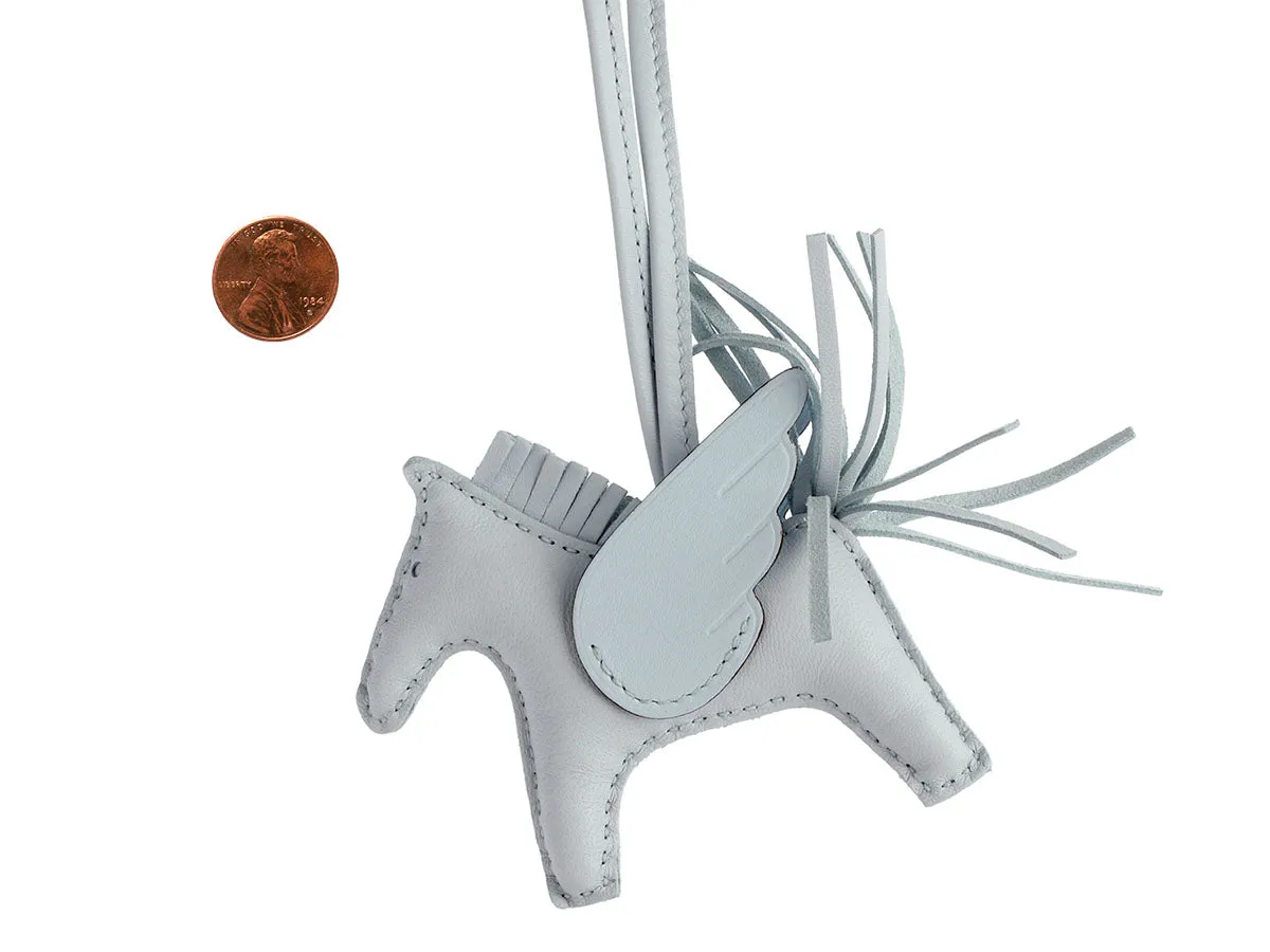 Herms Bleu Brume Lambskin Pgase Rodeo Bag Charm PM