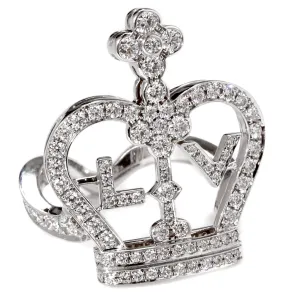 Louis Vuitton Diamond Crown 18k White Gold Cocktail Ring
