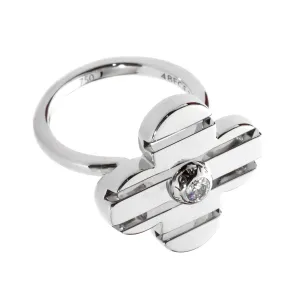 Louis Vuitton Petite Fleur Flower 18k White Gold Diamond Ring