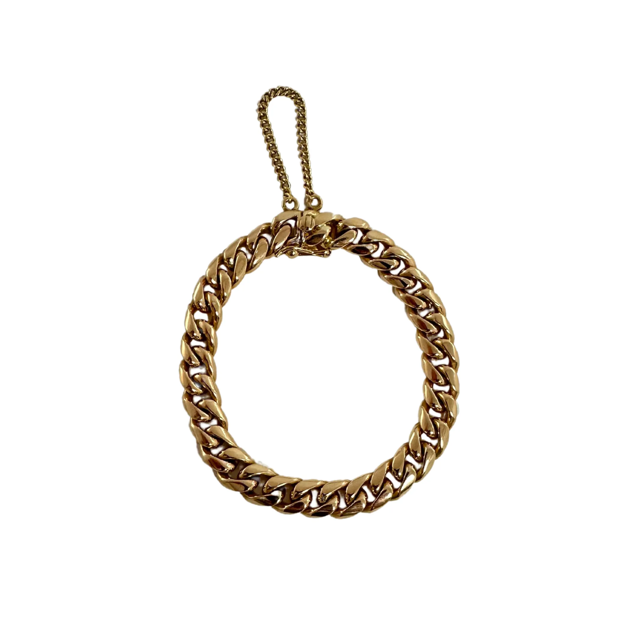 Mid-Century 18k Rose Gold Curb Link Bracelet