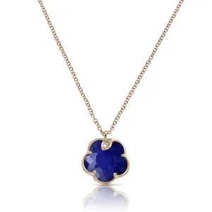 PASQUALE BRUNI 'PETIT JOLI' 18CT ROSE GOLD ROCK CRYSTAL AND LAPIS LAZULI DOUBLET WHITE AND CHAMPAGNE DIAMOND NECKLACE