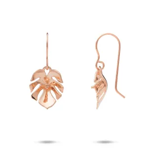 Pick A Pearl Monstera Earrings in Rose Gold - 15mm