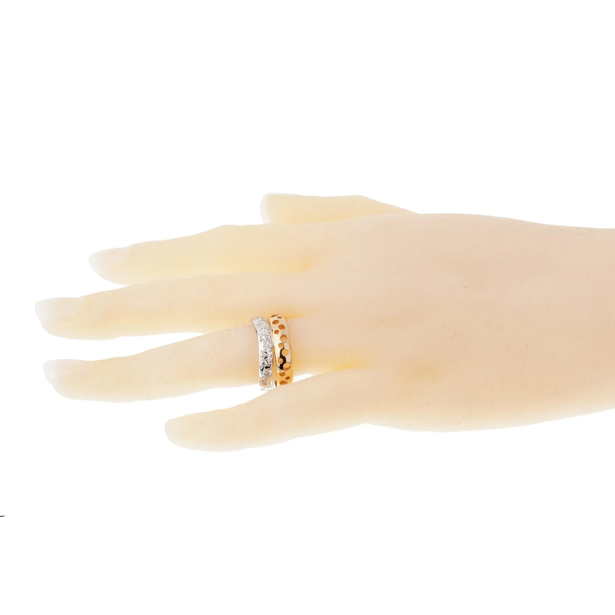 Pomellato 18k Diamond Wave Bubble Rose Gold Band Ring Size 6 1/4