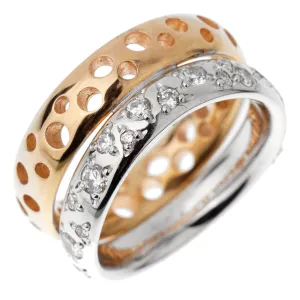 Pomellato 18k Diamond Wave Bubble Rose Gold Band Ring Size 6 1/4