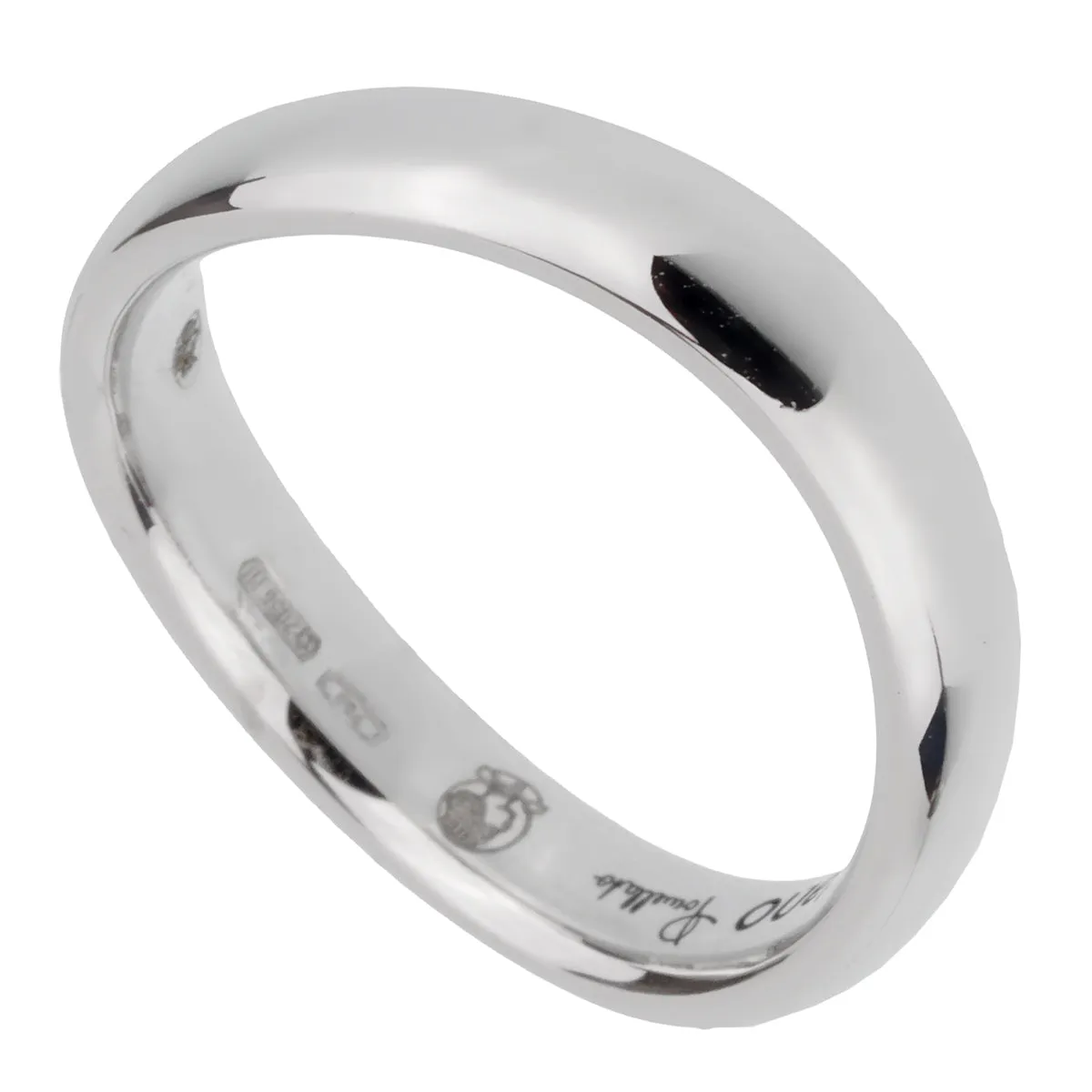 Pomellato 18k White Gold Wave Band Ring Sz 5 3/4