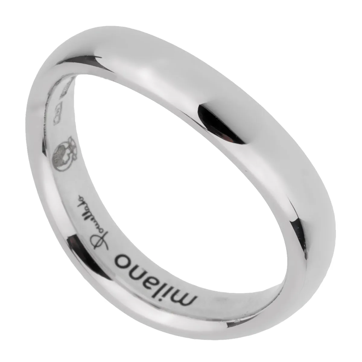 Pomellato 18k White Gold Wave Band Ring Sz 5 3/4