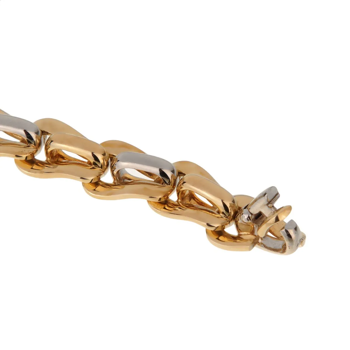 Pomellato 18k Yellow & White Gold Ladies Chain Link Bracelet