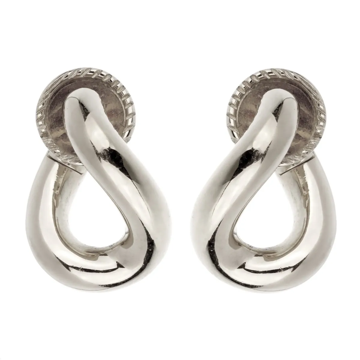 Pomellato Chain Link White Gold Hoop Earrings