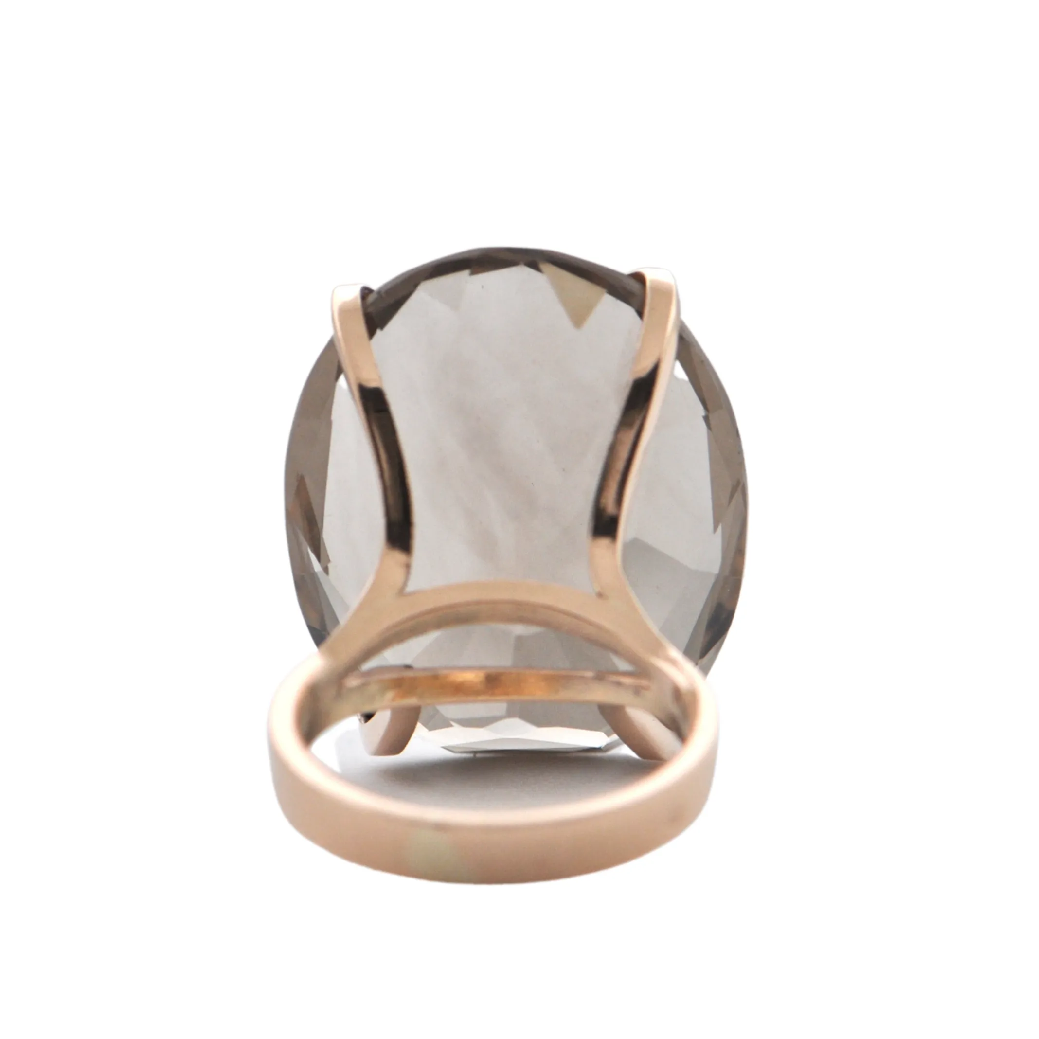 Retro 14K Rose Gold 40CT Smoky Quartz Ring