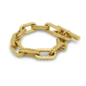 Tiffany & Co. 1980s 18KT Yellow Gold Rope Chain Link Bracelet