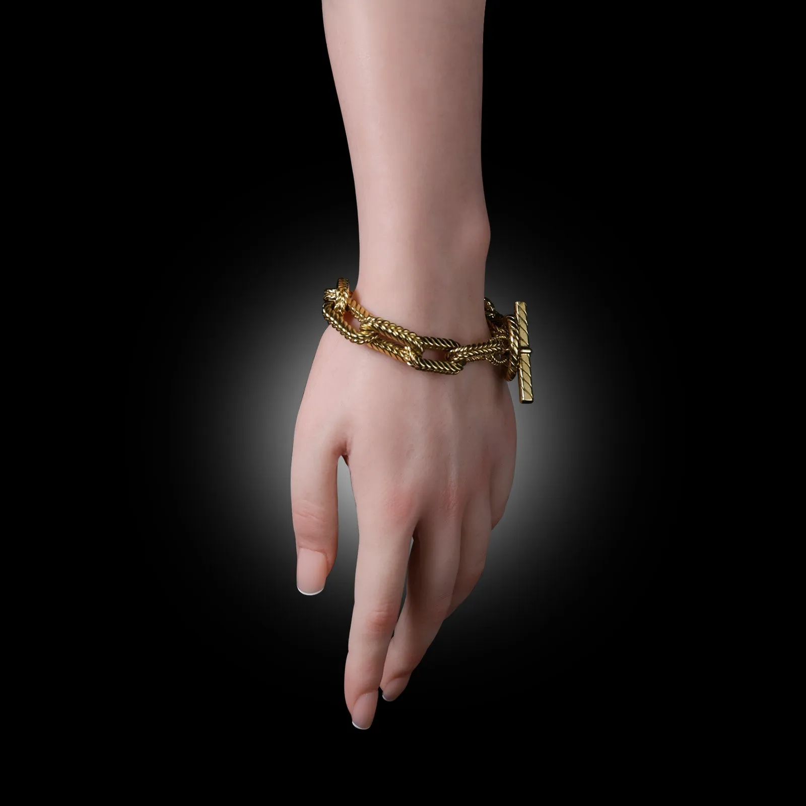 Tiffany & Co. 1980s 18KT Yellow Gold Rope Chain Link Bracelet
