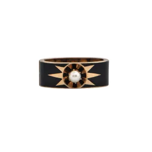 Victorian Enamel and Pearl 14K Rose Gold Pearl Shortener