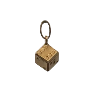 Vintage Mini 10K Yellow Gold Dice Charm