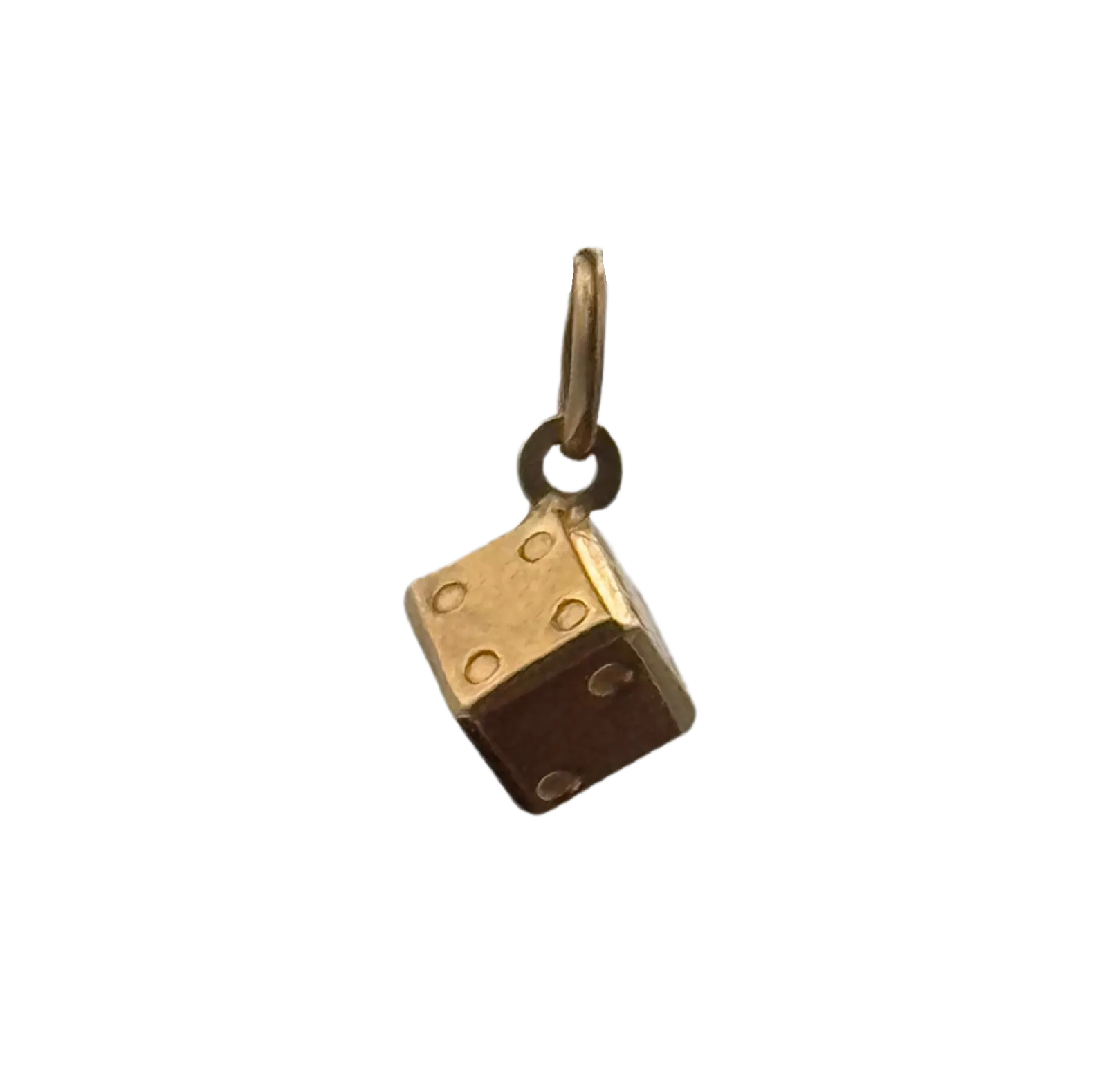 Vintage Mini 10K Yellow Gold Dice Charm