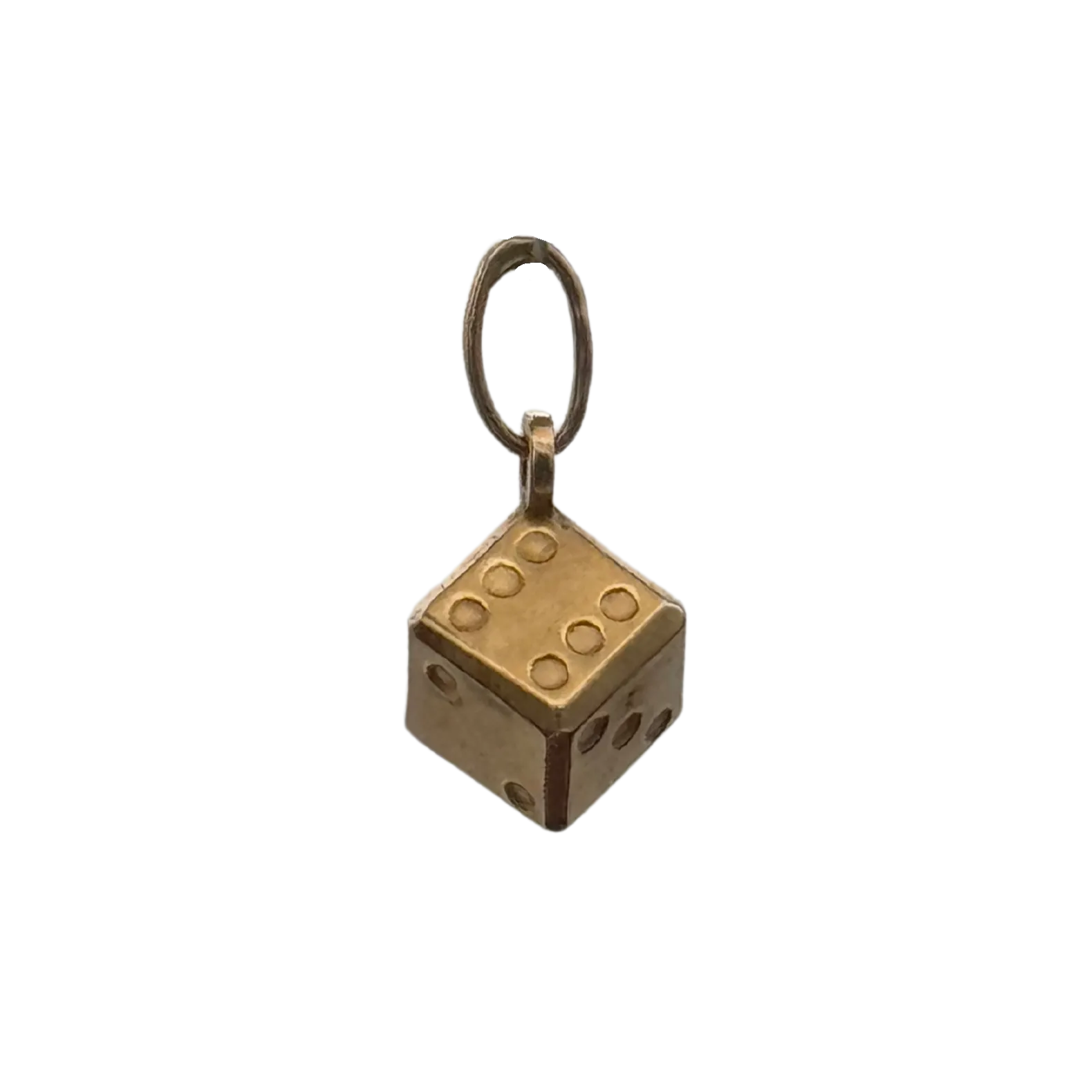 Vintage Mini 10K Yellow Gold Dice Charm